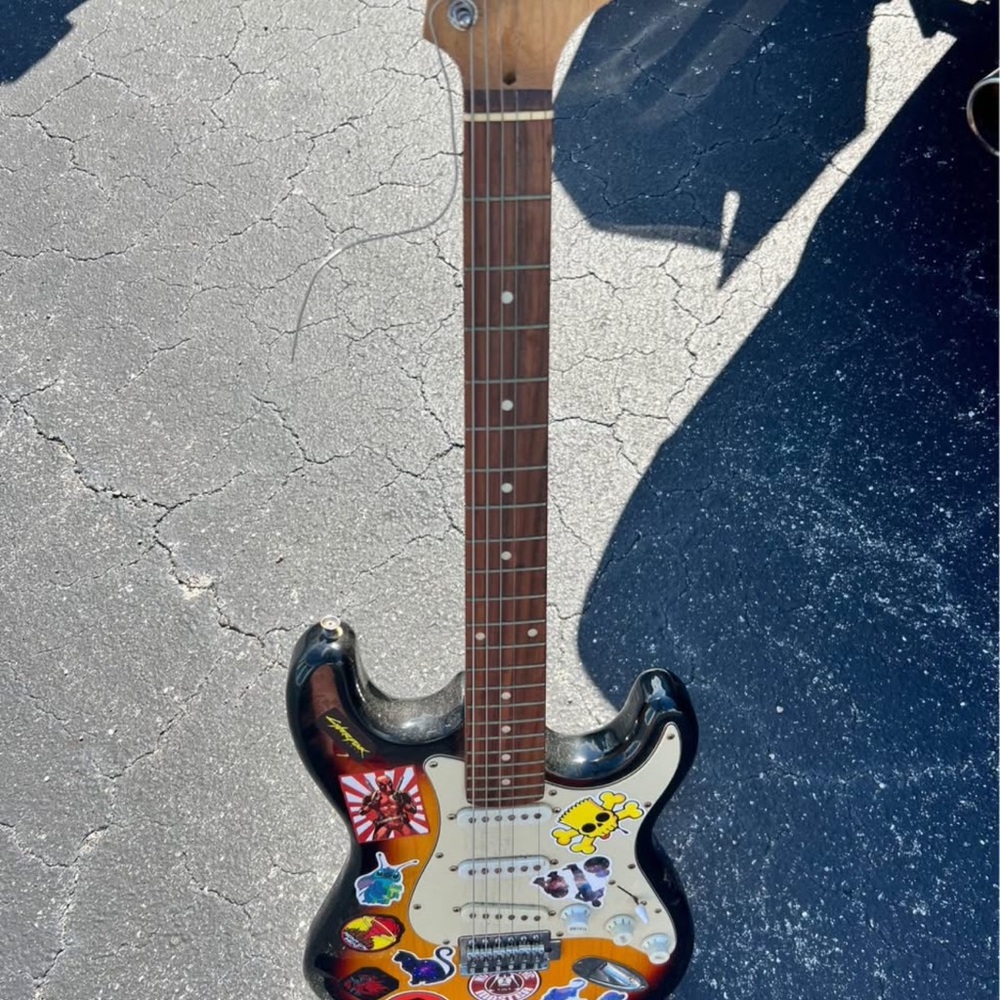 Spectrum Electric Guitar with Sticker Design